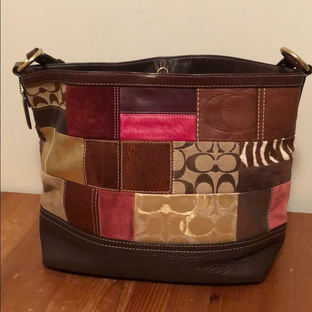 CLOSEOUT SALE - 
Authentic Coach Patchwork Bag - Picture 2 of 5